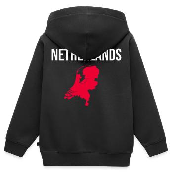 Netherlands Souvenir - Kids Premium Organic Zip-up Hoodie - black - Back - AI Model Kid Male (0cm)