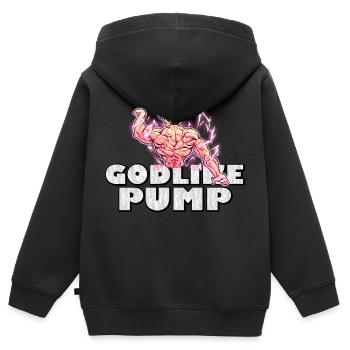 Pompe divine | Anime Gym Motif pour les fans - Sweat Premium à capuche zippé enfant bio - noir - Dos - AI Model Kid Male (0cm)