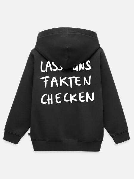 Fakten checken - Kinder Premium Organic Zip Hoodie - Schwarz