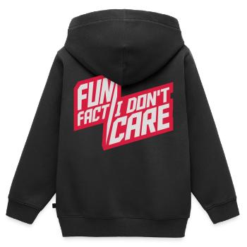 I dont care fact - Kinder Premium Organic Zip Hoodie - Schwarz - Hinten - AI Model Kid Male (0cm)