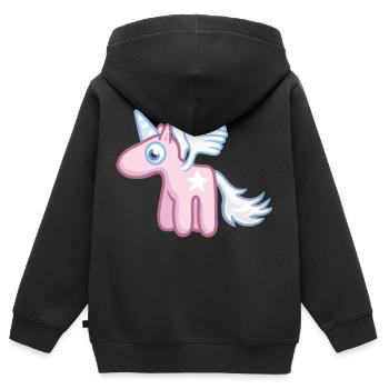Angel the SkyPony - Ange pony - Sweat Premium à capuche zippé enfant bio - noir - Dos - AI Model Kid Male (0cm)