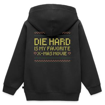 MON FILM DE NOËL PRÉFÉRÉ - Sweat Premium à capuche zippé enfant bio - noir - Dos - AI Model Kid Male (0cm)