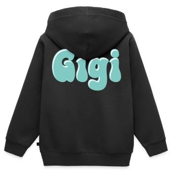 Name Mädchen Gigi Retro Name Gigi Paar - Kinder Premium Organic Zip Hoodie - Schwarz - Hinten - AI Model Kid Male (0cm)