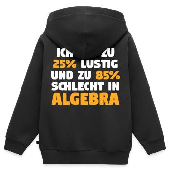 Mathematik Mathe Rechnen Algebra - Kinder Premium Organic Zip Hoodie - Schwarz - Hinten - AI Model Kid Male (0cm)