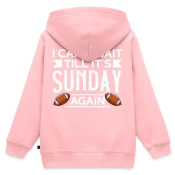 Joueurs de football américain le dimanche Jour de match Joueurs de football - Sweat Premium à capuche zippé enfant bio - rose - Dos - AI Model Kid Female (0cm)