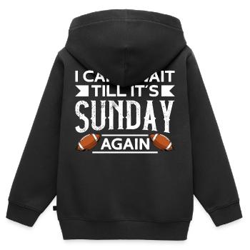 American Football Sonntag Game Day Footballspieler - Kinder Premium Organic Zip Hoodie - Schwarz - Hinten - AI Model Kid Male (0cm)