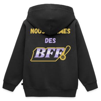 Nous sommes des BFF ! - Sweat Premium à capuche zippé enfant bio - noir - Dos - AI Model Kid Male (0cm)