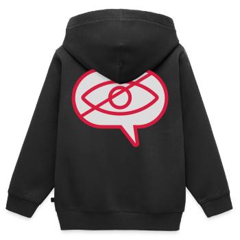 Do not see visual eye - Kids Premium Organic Zip-up Hoodie - black - Back - AI Model Kid Male (0cm)