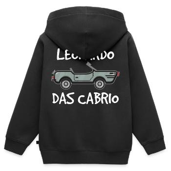 Leonardo Cabrio Wortwitz Geschenk - Kinder Premium Organic Zip Hoodie - Schwarz - Hinten - AI Model Kid Male (0cm)