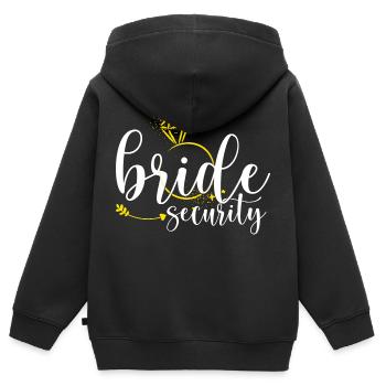 Bride Security Bachelorette Party - Kids Premium Organic Zip-up Hoodie - black - Back - AI Model Kid Male (0cm)