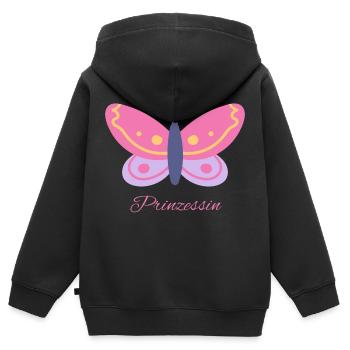 Meine Prinzessin - Kinder Premium Organic Zip Hoodie - Schwarz - Hinten - AI Model Kid Male (0cm)
