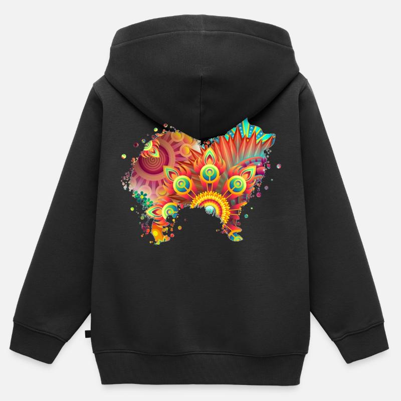 German Spitz Deutscher Spitz Hund Design Hunde - Kinder Premium Organic Zip Hoodie - Schwarz