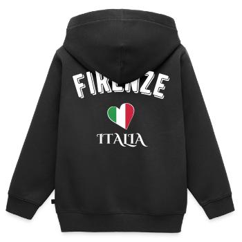 Florenz Italien - Kinder Premium Organic Zip Hoodie - Schwarz - Hinten - AI Model Kid Male (0cm)