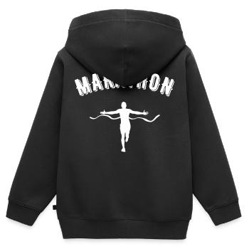 marathon - Kids Premium Organic Zip-up Hoodie - black - Back - AI Model Kid Male (0cm)