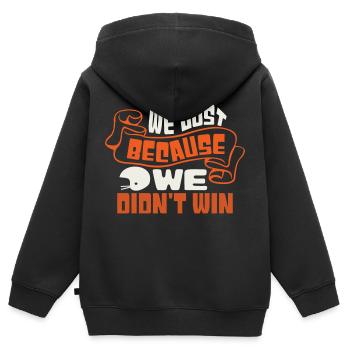 NOUS AVONS PERDU PARCE QUE NOUS N’AVONS PAS GAGNÉ - Sweat Premium à capuche zippé enfant bio - noir - Dos - AI Model Kid Male (0cm)