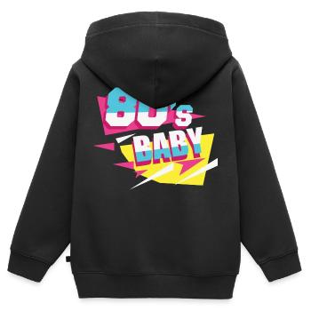 80s Baby - Kids Premium Organic Zip-up Hoodie - black - Back - AI Model Kid Male (0cm)