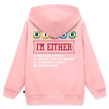 I'm Either Playing Bingo - Kinder Premium Organic Zip Hoodie - Rosa - Hinten - AI Model Kid Female (0cm)
