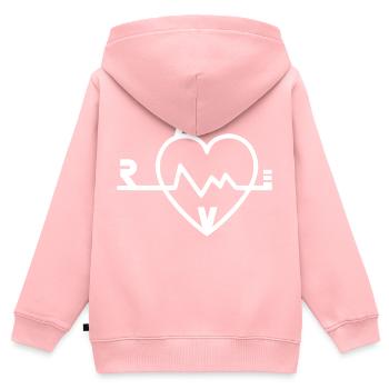 Rave - Kinder Premium Organic Zip Hoodie - Rosa - Hinten - AI Model Kid Female (0cm)