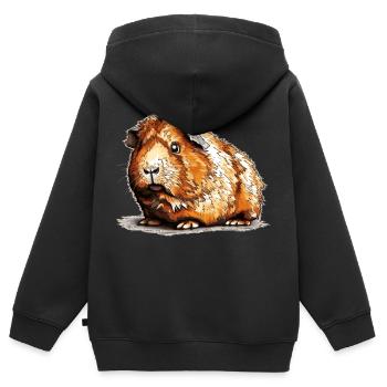 Meerschweinchen sind einfach tolle Haustiere - Kinder Premium Organic Zip Hoodie - Schwarz - Hinten - AI Model Kid Male (0cm)