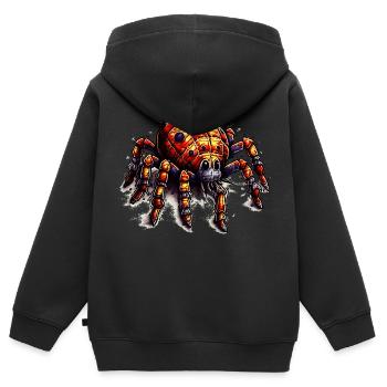 Bunte lustige Comic Spinne für Kinder - Kinder Premium Organic Zip Hoodie - Schwarz - Hinten - AI Model Kid Male (0cm)