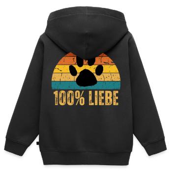 Hundeliebe - Kinder Premium Organic Zip Hoodie - Schwarz - Hinten - AI Model Kid Male (0cm)