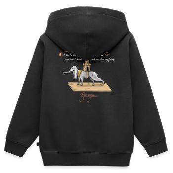 Fior di Battaglia - medieval rabbits edition - Kinder Premium Organic Zip Hoodie - Schwarz - Hinten - AI Model Kid Male (0cm)