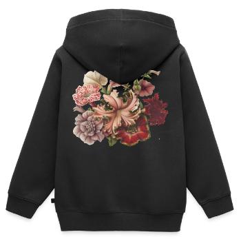 Blumen - Kinder Premium Organic Zip Hoodie - Schwarz - Hinten - AI Model Kid Male (0cm)