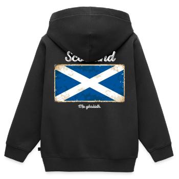 Ecosse mon amour - Sweat Premium à capuche zippé enfant bio - noir - Dos - AI Model Kid Male (0cm)