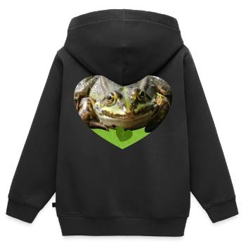 Frog Toad Frogs Prince - Kids Premium Organic Zip-up Hoodie - black - Back - AI Model Kid Male (0cm)