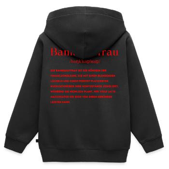 Bankkauffrau Definition - Kinder Premium Organic Zip Hoodie - Schwarz - Hinten - AI Model Kid Male (0cm)