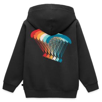 Skydive Evolution: Conception de parapente - Sweat Premium à capuche zippé enfant bio - noir - Dos - AI Model Kid Male (0cm)