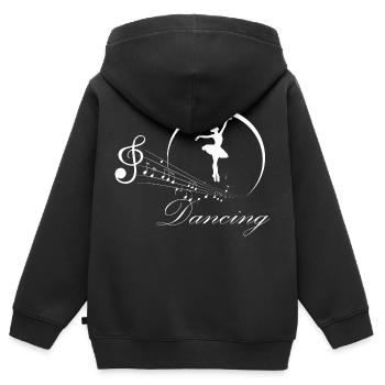 Dancing Dance Music - Kids Premium Organic Zip-up Hoodie - black - Back - AI Model Kid Male (0cm)