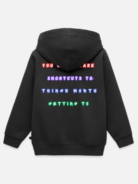 Mtivational Quotes - Premium børne zip-hættetrøje økologisk - sort