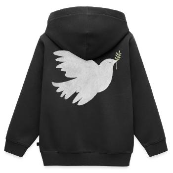 Friedenstaube - Kinder Premium Organic Zip Hoodie - Schwarz - Hinten - AI Model Kid Male (0cm)