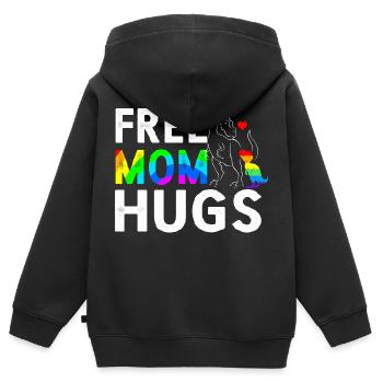 Free Mom Hugs - Kinder Premium Organic Zip Hoodie - Schwarz - Hinten - AI Model Kid Male (0cm)