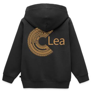 Für Lea - Kinder Premium Organic Zip Hoodie - Schwarz - Hinten - AI Model Kid Male (0cm)