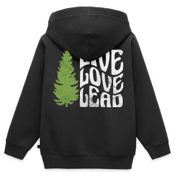 Live Love Lead - Kids Premium Organic Zip-up Hoodie - black - Back - AI Model Kid Male (0cm)