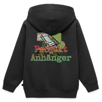 Projekt Anhänger - Kinder Premium Organic Zip Hoodie - Schwarz - Hinten - AI Model Kid Male (0cm)