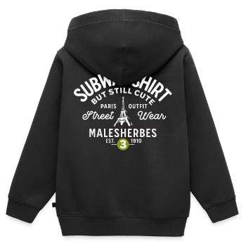 Pariser U-Bahn-Hemd malesherbes - Kinder Premium Organic Zip Hoodie - Schwarz - Hinten - AI Model Kid Male (0cm)