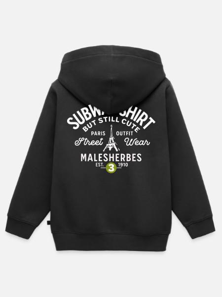 Pariser U-Bahn-Hemd malesherbes - Kinder Premium Organic Zip Hoodie - Schwarz