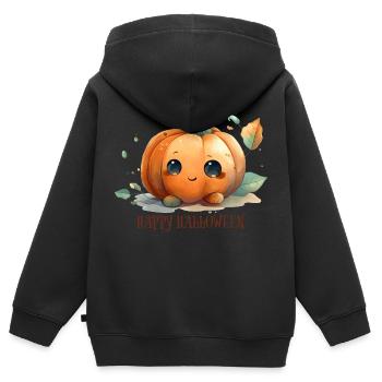 Happy Halloween - Kids - Kinder Premium Organic Zip Hoodie - Schwarz - Hinten - AI Model Kid Male (0cm)