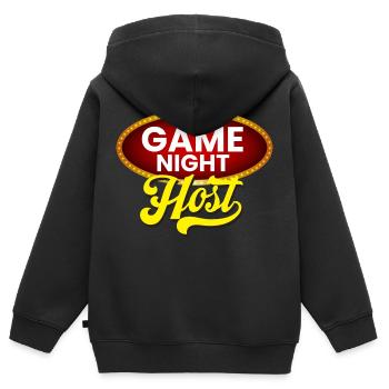 Gamenight Host - Kids Premium Organic Zip-up Hoodie - black - Back - AI Model Kid Male (0cm)