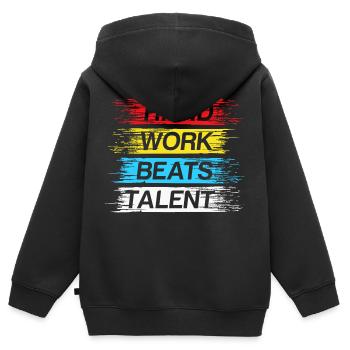 Hard work beats talent - Kids Premium Organic Zip-up Hoodie - black - Back - AI Model Kid Male (0cm)