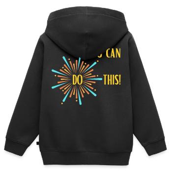 Vous pouvez le faire - Sweat Premium à capuche zippé enfant bio - noir - Dos - AI Model Kid Male (0cm)