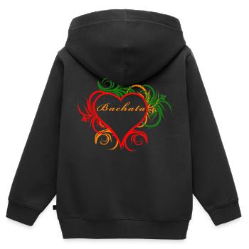 Bachata dans l’âme - Sweat Premium à capuche zippé enfant bio - noir - Dos - AI Model Kid Male (0cm)
