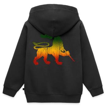 Reggae Musik Rastafari Jamaika - Kinder Premium Organic Zip Hoodie - Schwarz - Hinten - AI Model Kid Male (0cm)