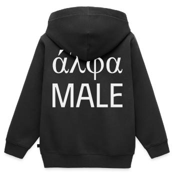 Griechischer Buchstabe Alpha - Kinder Premium Organic Zip Hoodie - Schwarz - Hinten - AI Model Kid Male (0cm)