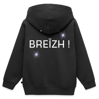 Geschenk für Männer, bretonischer Humor, humorvolles T-Shirt - Kinder Premium Organic Zip Hoodie - Schwarz - Hinten - AI Model Kid Male (0cm)