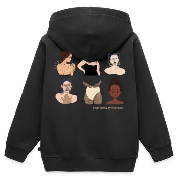 Perfekt unperfekt - Kinder Premium Organic Zip Hoodie - Schwarz - Hinten - AI Model Kid Male (0cm)