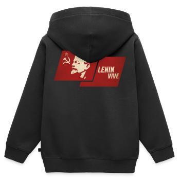 Lenin Lives Flag - Kids Premium Organic Zip-up Hoodie - black - Back - AI Model Kid Male (0cm)